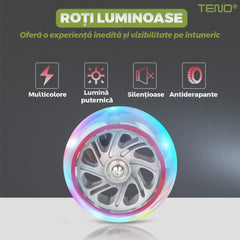 Trotinetă pentru Copii cu Roți Led Colorate, 3 Roți, Ajustabilă — Distracție și Siguranță! 🎉🛴