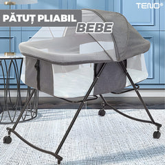 Pătuț Pliabil pentru Bebe cu Roti Retractabile — Confort și Siguranță 🌟🛌