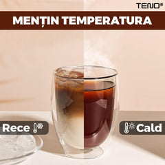 Set 4 Pahare din Sticlă cu Perete Dublu — Eleganță și Termorezistență 🥤✨
