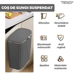 Coș de Gunoi Suspendat Modern 7 L — Design Elegant și Funcțional 🗑️✨
