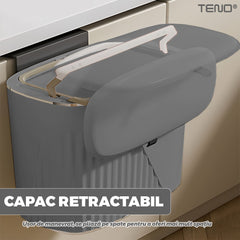 Coș de Gunoi Suspendat Modern cu Capac Retractabil — Economiseste Spațiu! 🗑️✨