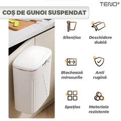 Coș de Gunoi Modern cu Două Moduri de Deschidere — 7 L Alb 🗑️✨