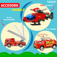 Set Camion Transport Pompieri cu 10 Masinute 🎉🚒 — Distracție Garantată!