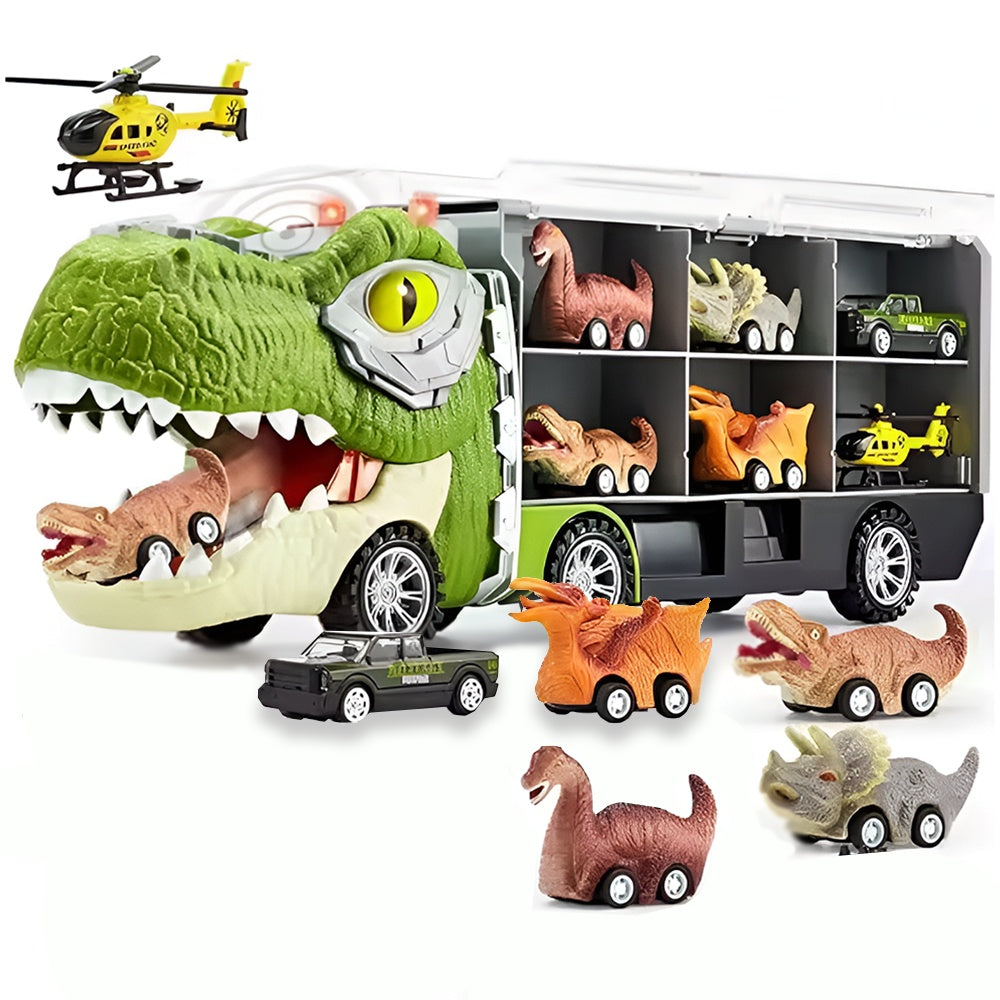 Set Camion T-Rex cu Vehicule Miniatură — Distracție Garantată! 🚛🦖