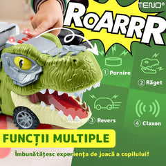 Set Camion T-Rex cu Vehicule Miniatură — Distracție Garantată! 🚛🦖