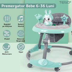 Premergător Multifuncțional cu Muzică și Jucării — Distracție și Siguranță! 🐰🎶