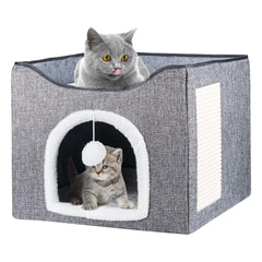 Culcuș Pliabil pentru Pisici cu Antialunecare — Confort și Distracție 🐾🏡