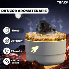 Difuzor Aromaterapie cu Control Tactil și 7 Culori LED — Umidificare Silențioasă 🌈💧