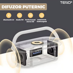 Boxă Portabilă 3 în 1 cu Încărcare Wireless și Iluminare Ambientala — Sunet Clar și Stil Elegant 🎶✨