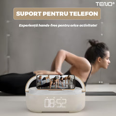 Boxă Portabilă 3 în 1 cu Încărcare Wireless și Iluminare Ambientala — Sunet Clar și Stil Elegant 🎶✨