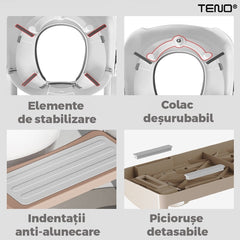 Reductor WC cu Scara Antiderapantă pentru Copii — Siguranță și Confort 🚼✨