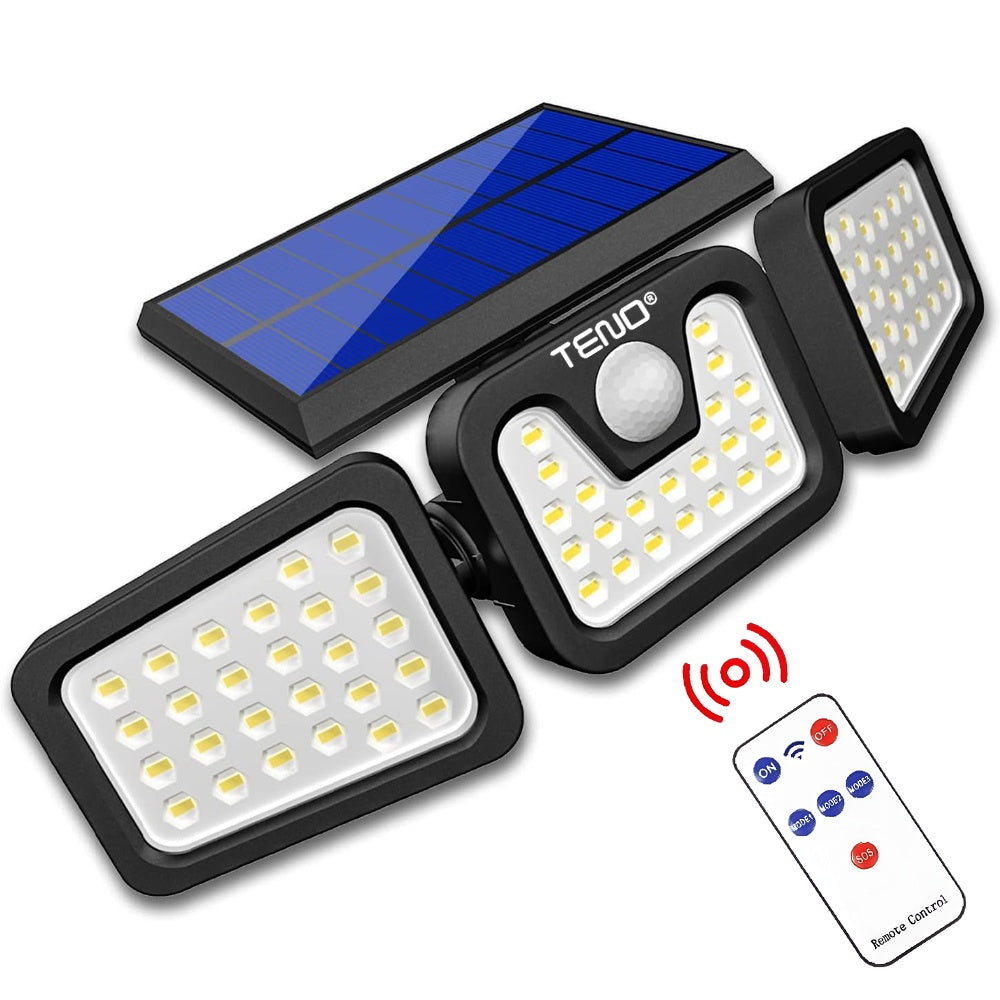 Lampa Solară Tripla cu 72 LED-uri și Senzor de Mișcare — Iluminare Inteligentă 🌞✨