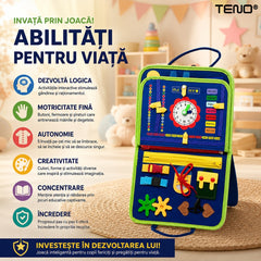 Carte Educațională Interactivă Montessori cu Activități Diverse — Distracție și Învățare! 📚✨