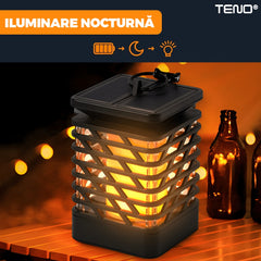 Lampa Solară Tip Flacără Teno® cu Panou Solar — Atmosferă Romantică 🌞🔥
