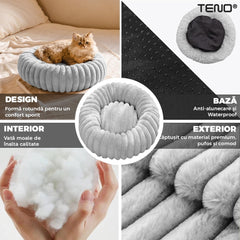Culcuș pentru Pisici și Câini, Diametru 40 cm — Comfort Suprem 🐾✨