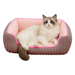 Pat pentru Pisici cu Margini Înalte, Roz și Moale — Comfort Maxim! 🐾💕