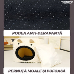 Casă Pliabilă pentru Pisici cu Pernuță Inclusă — Confort și Joc 🐾🌟