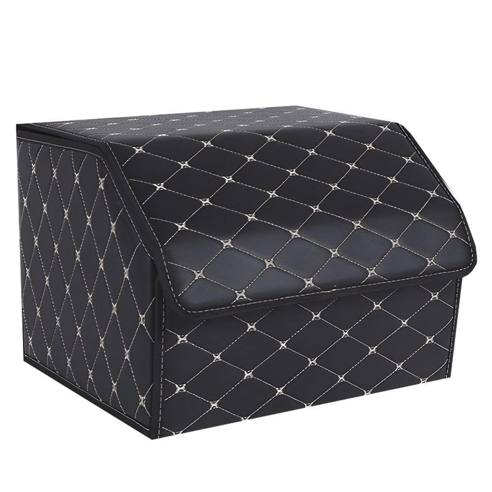 Organizator Portbagaj Auto Pliabil Negru cu Carouri — Spațiu Maximizat! 🚗✨