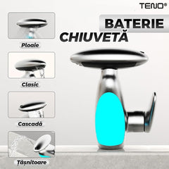 Baterie Chiuvetă cu Cap Retractabil și Iluminare LED — Eleganță Modernă 💧✨