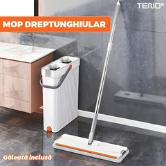Set Mop și Galeată Modernă cu Inox — Curățenie Ușoară și Rapidă 🧼✨