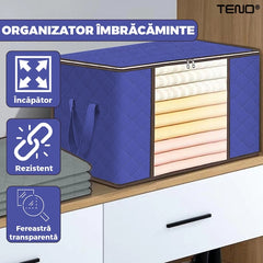 Cutie de Depozitare Pliabilă cu Fereastră Transparentă — Spațiu Maxim pentru Organizare 📦💙