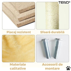 Ansamblu de Joacă pentru Pisici cu Spațiu de Relaxare — Distracție Garantată! 🐾🎾