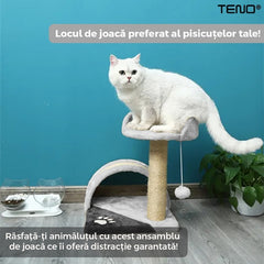 Ansamblu de Joacă Pisici cu Loc de Relaxare 42cm — Confort și Distracție! 🐾✨