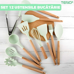 Set Ustensile de Bucătărie din Silicon 12 Piese — Gătește cu Stil! 🍳✨
