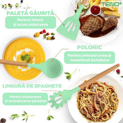 Set Ustensile de Bucătărie din Silicon 12 Piese — Gătește cu Stil! 🍳✨
