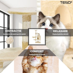 Ansamblu de Joacă pentru Pisici Tip Turn cu Platformă de Observație — Distracție Garantată! 🐾🐱