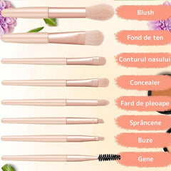 Set 8 Pensule Mini pentru Machiaj Profesional — Eleganță și Precizie ✨💄