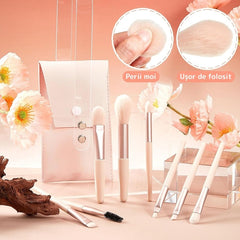Set 8 Pensule Mini pentru Machiaj Profesional — Eleganță și Precizie ✨💄