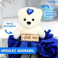 Ursulet cu Trandafiri din Săpun Royal Blue — Cadoul Ideal pentru Dragoste 💖🎁