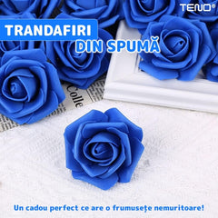 Ursuleț cu Trandafiri din Săpun Albastru Regal — Mesaj Special I LOVE YOU 💖🌹