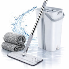 Set mop profesional Macvi® cu galeata si functie de autostoarcere din plastic si metal pentru podele
